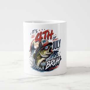 Caneca De Café Grande É Pesca de Robalo Bruto de 4 de Julho