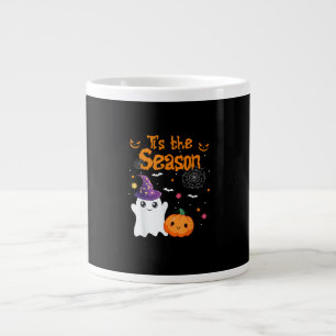 Caneca De Café Grande É Temporada Abóbora Retro Groovy Vintage Halloween