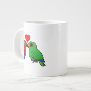 Caneca De Café Grande Eclectus Parrots in Love