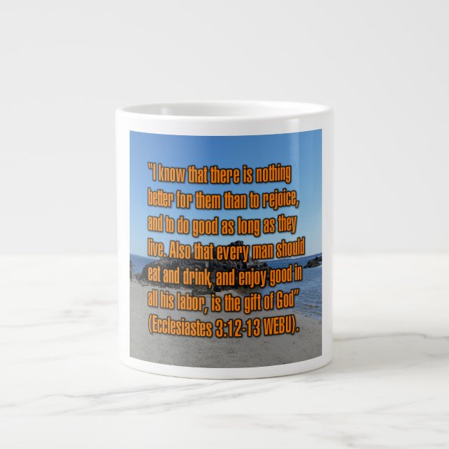 Caneca De Café Grande Eclesiastes 3:12-13 WEBU Mug (Frente)