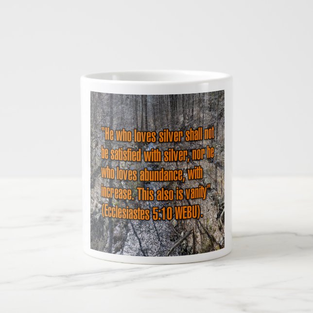 Caneca De Café Grande Eclesiastes 5:10 WEBU Mug (Frente)