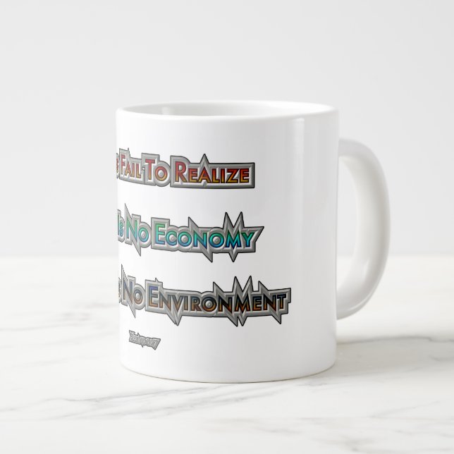 Caneca De Café Grande Economia vs Ambiente (Frente Esquerda)