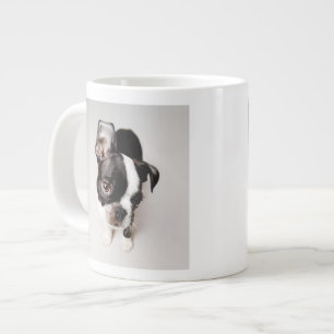 Caneca De Café Grande Edison Boston Terrier cachorrinho.