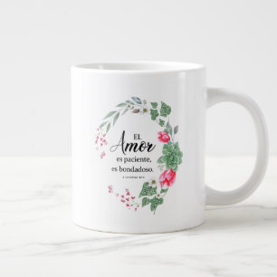 Caneca De Café Grande El amor es paciente, es bondadoso 1corintios