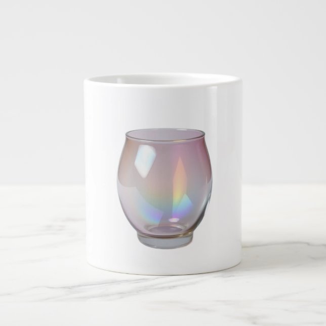 Caneca De Café Grande Electroplated Iridescent Glass Dynamic Holographic (Frente)
