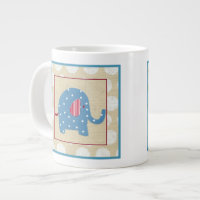 Elefante azul com Bolinhas brancas