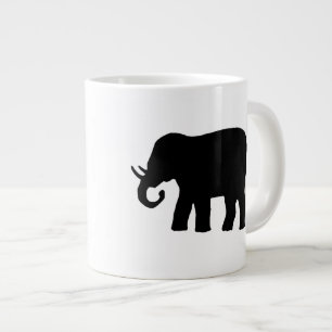 Caneca De Café Grande Elefante Preto