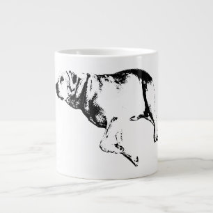 Caneca De Café Grande Elegância Calma em Monocromo
