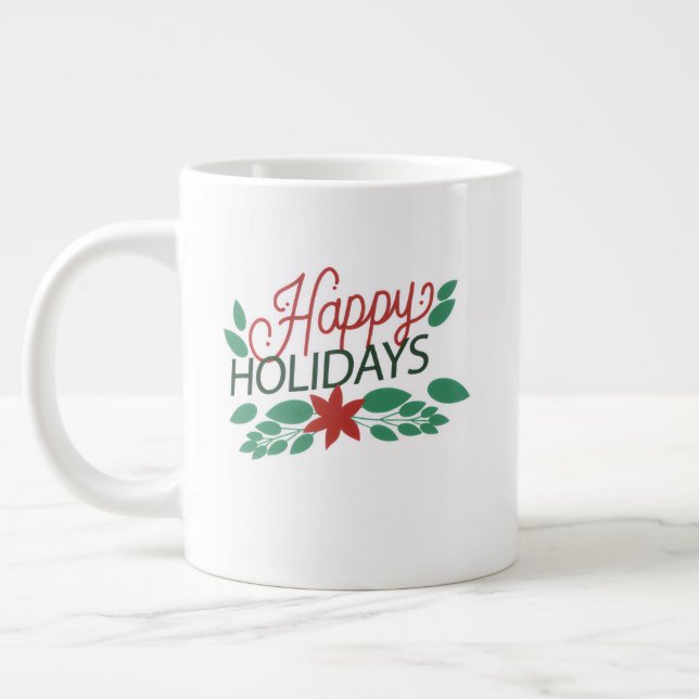 Caneca De Café Grande Elegant Christmas Mug – Classic Holiday Coffee & T (Esquerda)