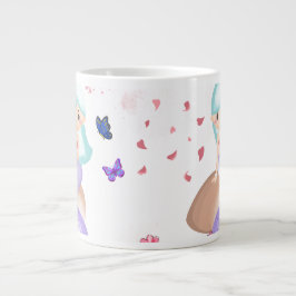 Caneca De Café Grande Elegante Abstrato Art Mug