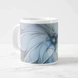 Caneca De Café Grande Elegante Beleza Arte Fractal Abstrata Moderna Flor
