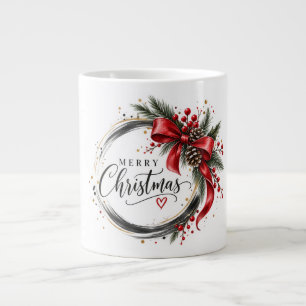 Caneca De Café Grande Elegante Buquê de Flores em Aquarela Floral Vintag