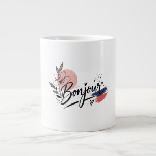 Caneca De Café Grande Elegante Buquê de Flores em Aquarela Floral Vintag