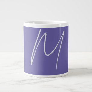 Caneca De Café Grande Elegante Moderno Simples Monograma de Nome Próprio