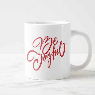 Caneca De Café Grande Elegante Seja Joyful Holiday Design