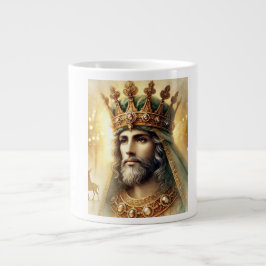 Caneca De Café Grande Elegante Watercolor de um rei sábio