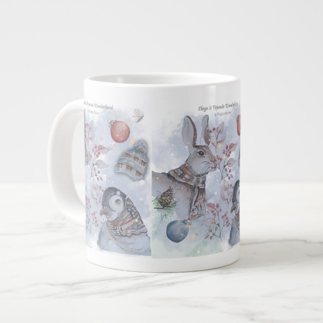 Caneca De Café Grande Eleze & Friends Series Boganhues Print (Frente Esquerda)