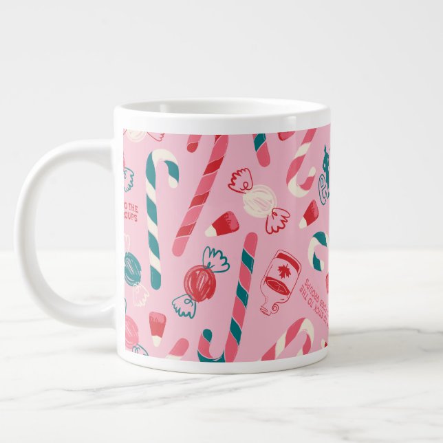Caneca De Café Grande Elf Holiday Candy Pattern (Esquerda)