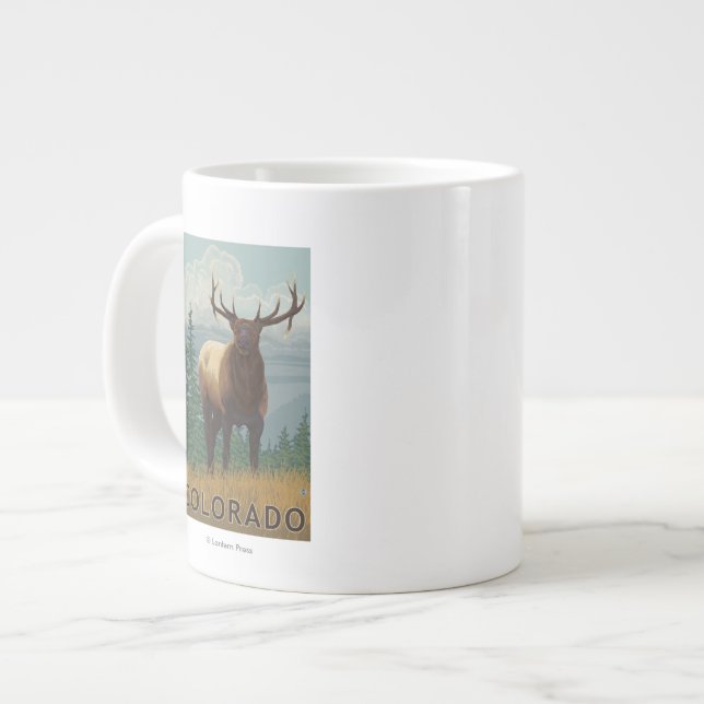Caneca De Café Grande Elk SceneColorado (Frente Esquerda)