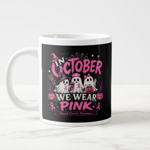 Caneca De Café Grande em outubro usamos rosa Conscientização sobre o Cân