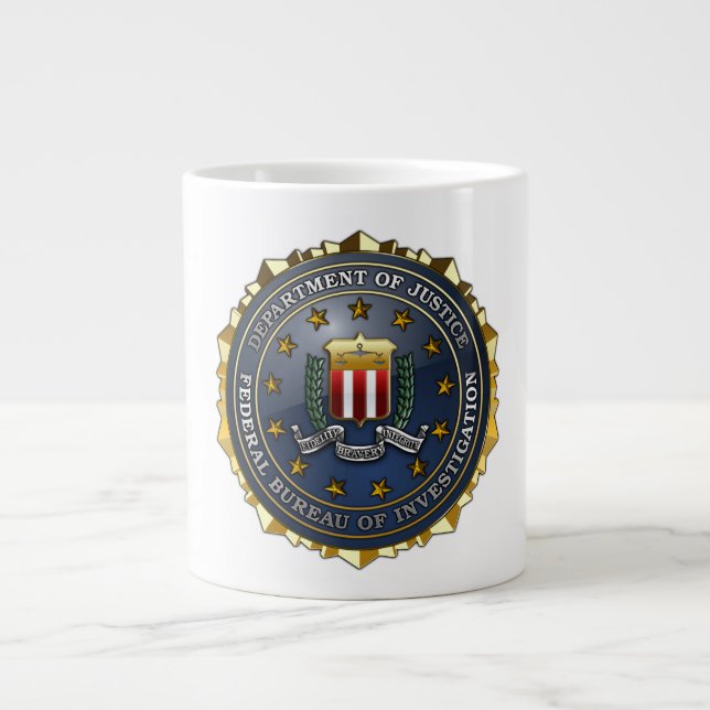 Caneca De Café Grande Emblema do FBI (Frente)