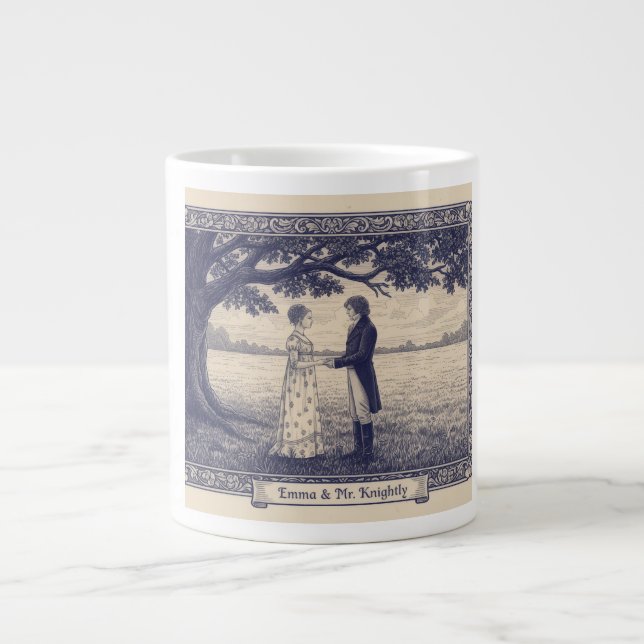 Caneca De Café Grande Emma & Mr. Knightley (Frente)