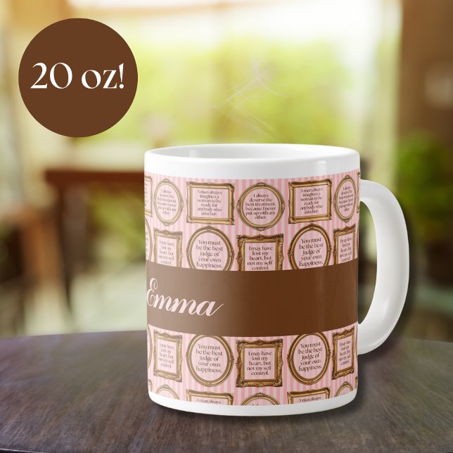 Caneca De Café Grande Emma por Jane Austen cita Jumbo Mug Personalizado (Criador carregado)