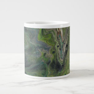 Caneca De Café Grande Empurrando Abstrato Verde Profundo para Beber Mug