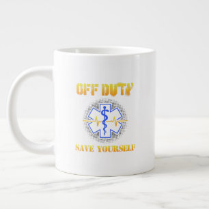 Caneca De Café Grande EMS Off Duty Economize-Se Engraçado Com Resgate pa
