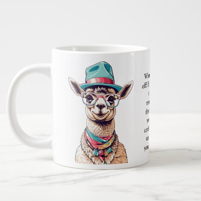 Caneca De Café Grande Encantado Conselho De Llama (Esquerda)