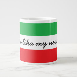 Caneca De Café Grande Encantado sotaque italiano e bandeira