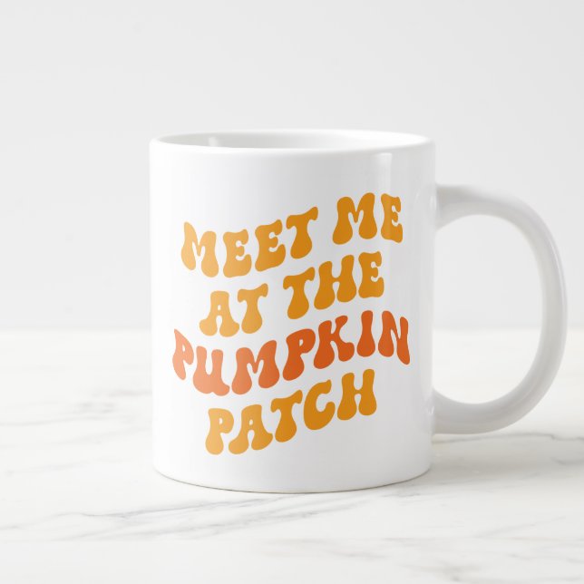 Caneca De Café Grande Encontre-Me No Pumpkin Patch (Direita)