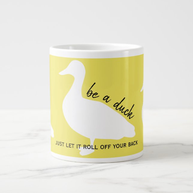 Caneca De Café Grande Encorajamento Seja Um Pato (Frente)