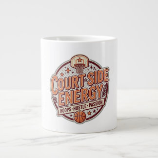 Caneca De Café Grande Energia ao Lado da Quadra Basquete Vintage