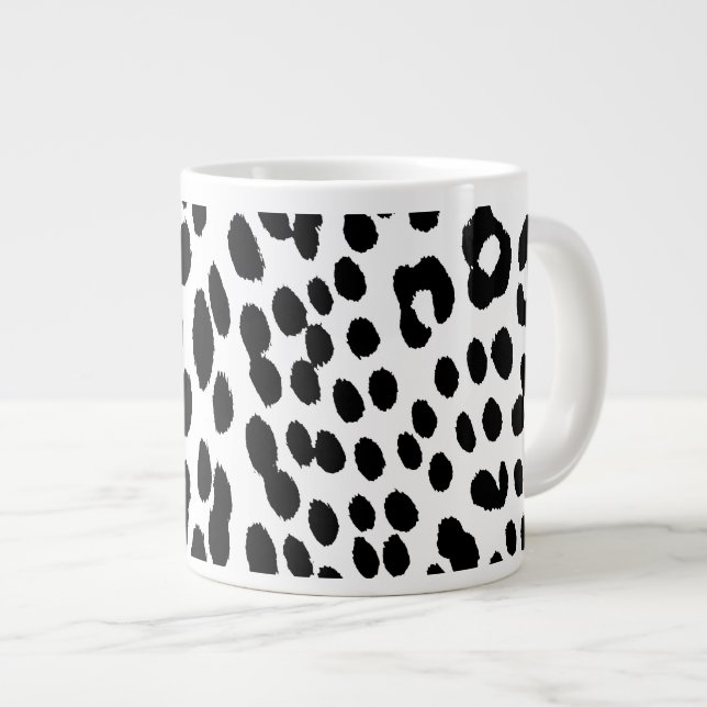 Caneca De Café Grande Energia de Leopardo Selvagem – Moda Ousada com Est (Frente Esquerda)