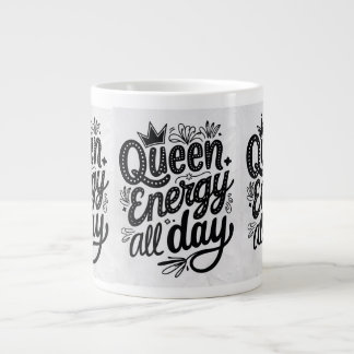Caneca De Café Grande Energia Rainha o dia todo! 👑 ✨ continuando brilha