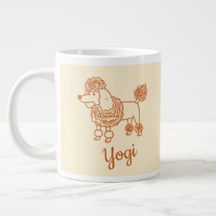 Caneca De Café Grande Enfeite de Poodle com Nome Personalizado – Present