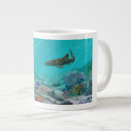 Caneca De Café Grande Enfermeira de Coral Tubarão e polvo Jumbo Mug