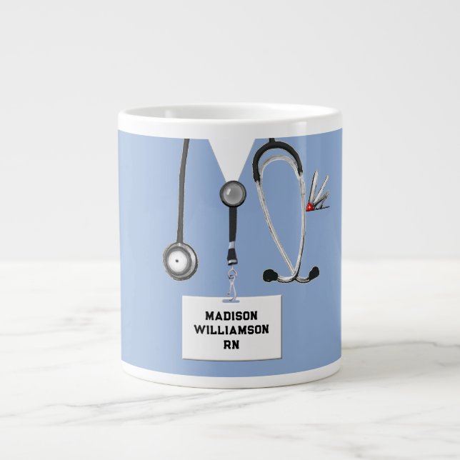 Caneca De Café Grande Enfermeira Personalizada (Frente)