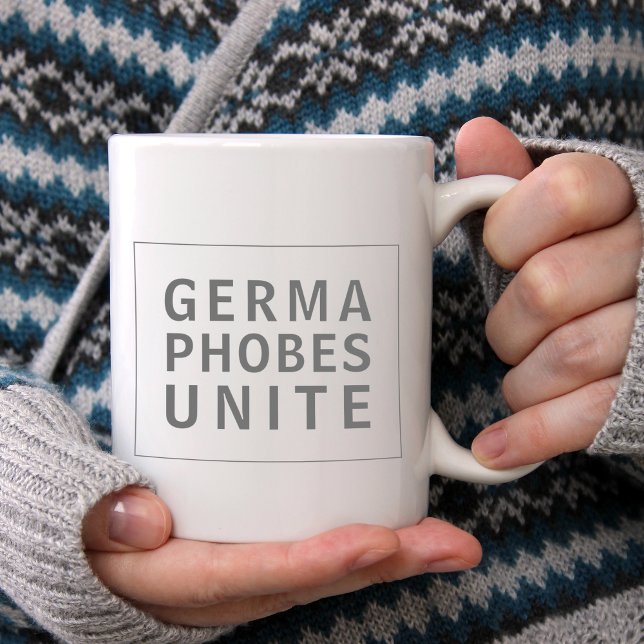 Caneca De Café Grande Engraçada Limpeza Citação Germaphobs Unite (Criador carregado)