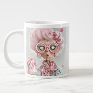 Caneca De Café Grande Engraçada Rosa Sassy Envelhecendo
