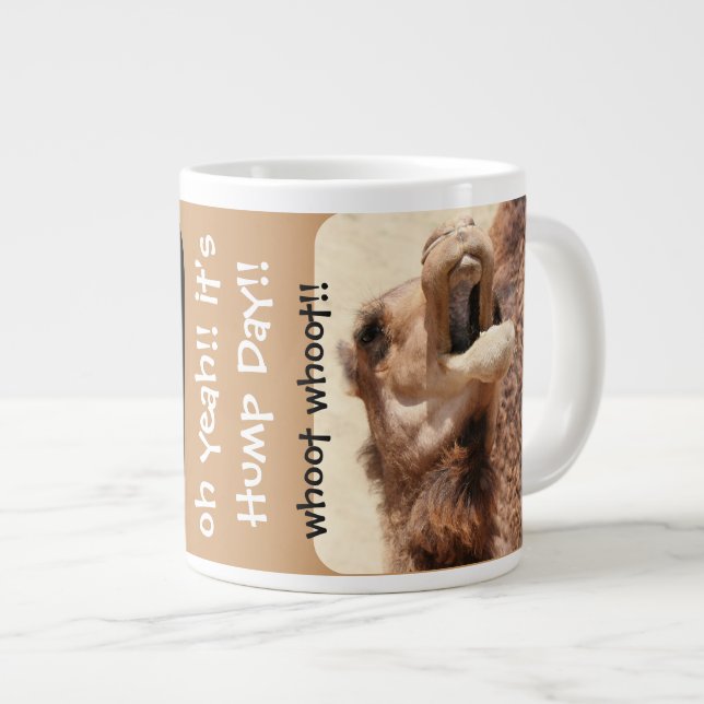 Caneca De Café Grande Engraçado Camel Hump Day Jumbo Mug (Frente Esquerda)