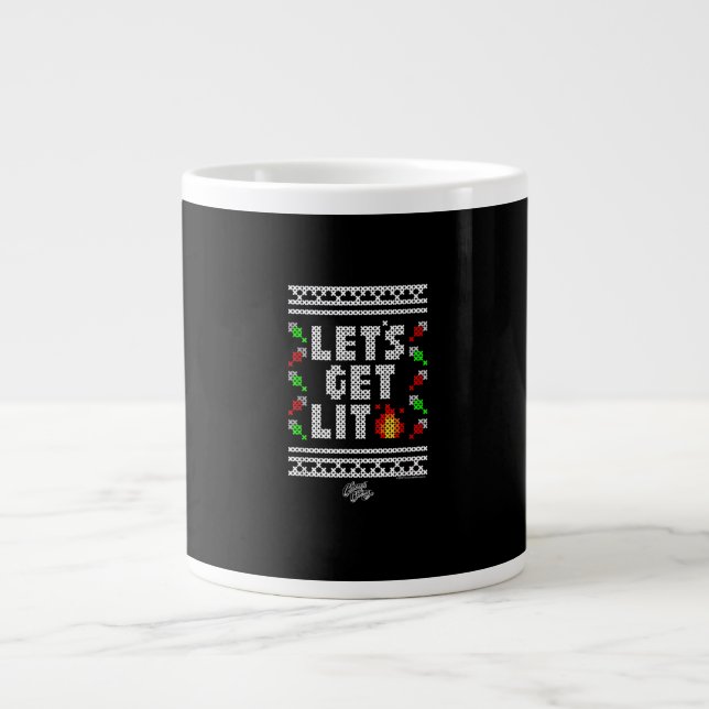 Caneca De Café Grande Engraçado Natal - Vamos Sente-Se (Frente)