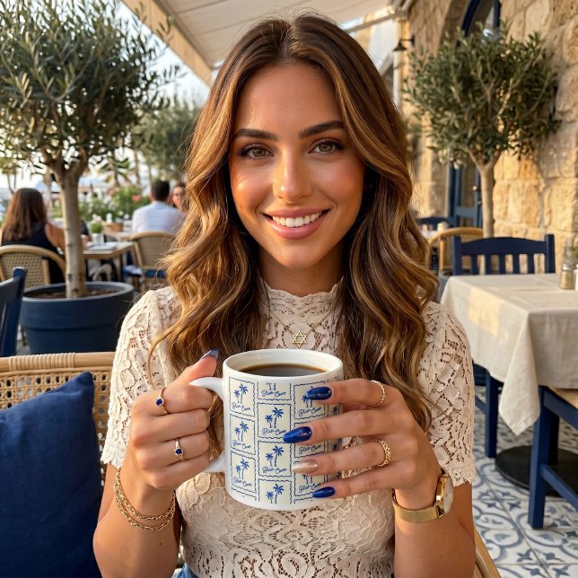 Caneca De Café Grande Enseada Azul (Criador carregado)