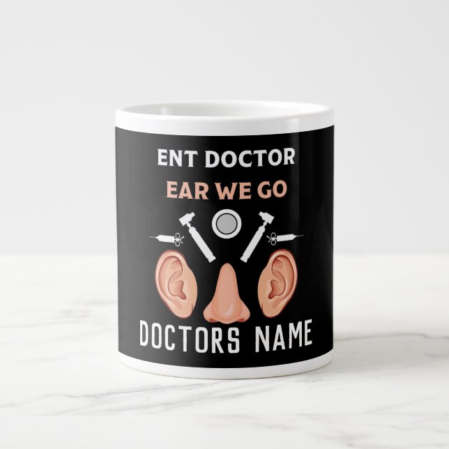 Caneca De Café Grande ENT Otolaringology Otorhinolaringologista (Frente)