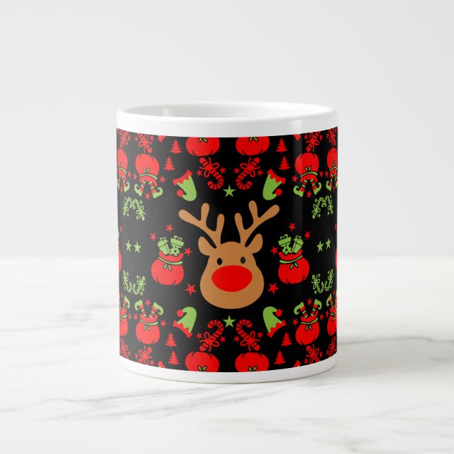Caneca De Café Grande Envolvimento de Natal do Elf Engraçado (Frente)