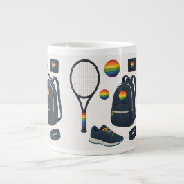 Caneca De Café Grande Equipamento de Tênis de Orgulho para o Mês do Orgu