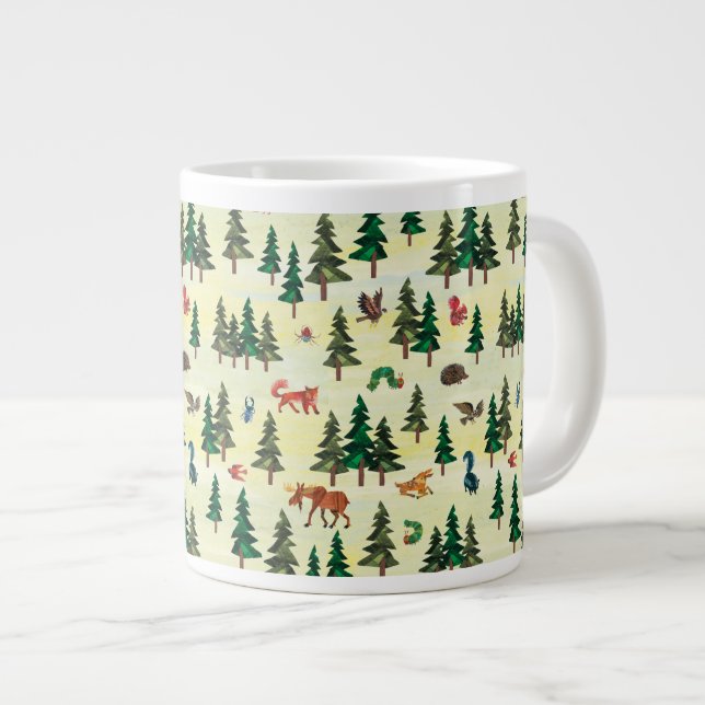 Caneca De Café Grande Eric Carle | Padrão de Diversão Florestal (Frente Esquerda)
