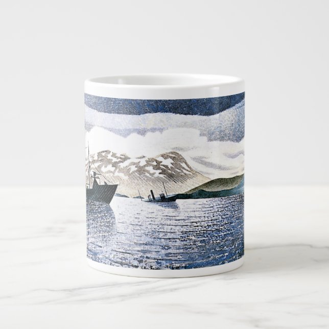 Caneca De Café Grande Eric Ravilious - Norway, magic realism, (Frente)