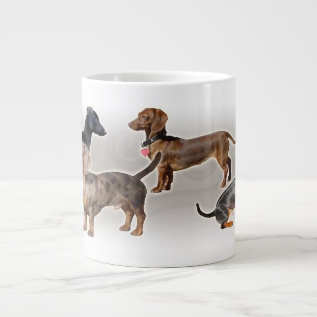 Caneca De Café Grande Eridox dachshund colage jumbo (Frente)